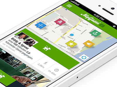 MyGassi iPhone App design flat ui