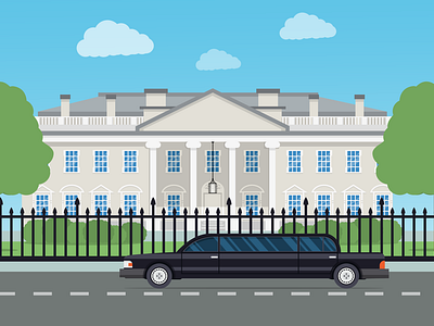 White house and limousine