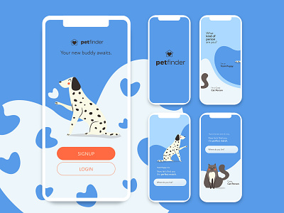 Pet Adoption App app design illustration minimal ui ux