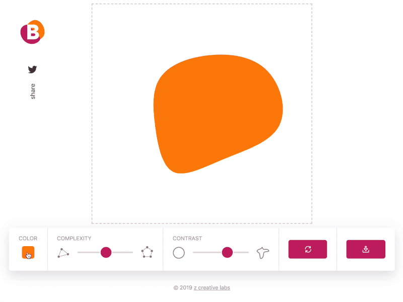 Blobmaker animation app blob design fun pattern radar chart shape shapes svg ui