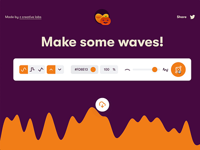 Halloween makeover for getwaves.io design halloween halloween design orange pumpkin purple svg tool ui ui design ux waves