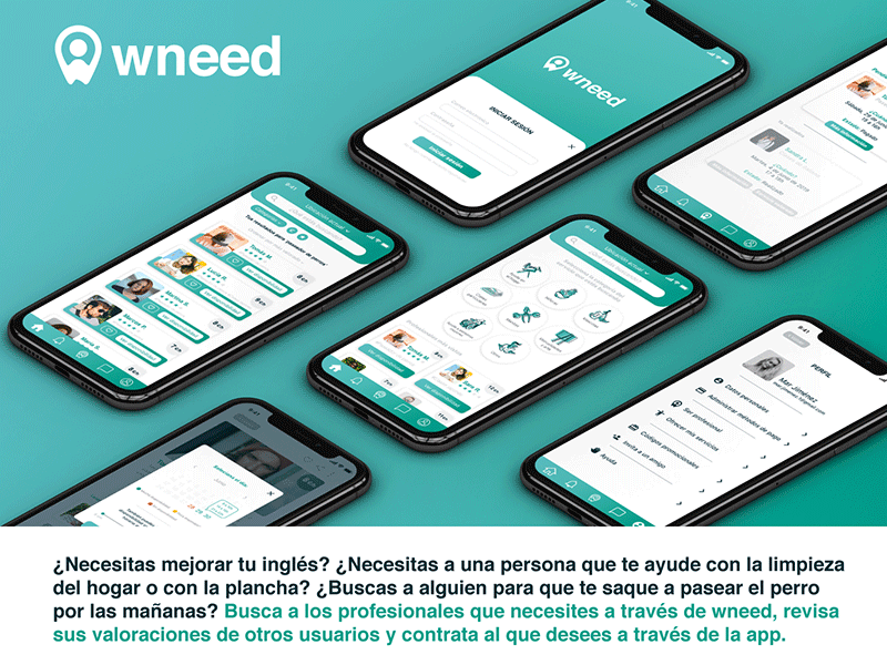 wneed, UX/UI design app design ui ux
