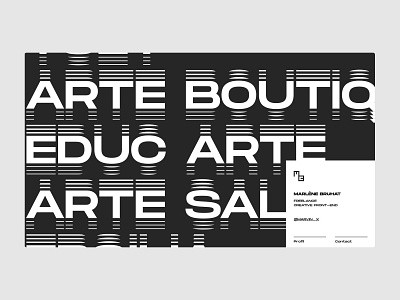Marlène Bruhat ・ Layout exploration black desktop minimal portfolio ui ux webdesign website white