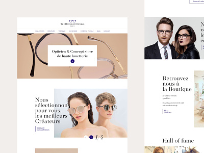 The House of Eyewear - Homepage clean desktop fashion glasses minimal serif ui uidesign violet web webdesign website white