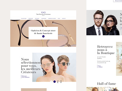 The House of Eyewear - Homepage clean desktop fashion glasses minimal serif ui uidesign violet web webdesign website white