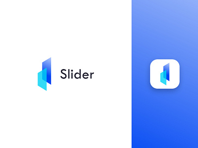 Slider - Logo Design abstract app appicon applogo brandbook branding clean ui design illustration logo logotype mark minimal modernlogo poliigon presentation slide ui ux website