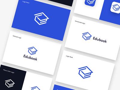 Education System Logo - Edubook abstract brand brand guideline branding couese e learning platform education education website elearning flat gradient graduation icon learning logo mark minimal onlineclassroom typeface virtual education