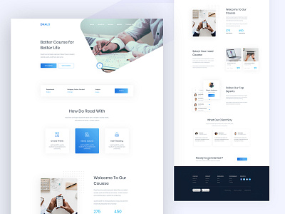 Online Courses and Learning Platform Landing Page 2019 app app design branding clean ui clean user interface color concept illustration landing page learning logo minimal trendy design ui uiux ux vector web design website