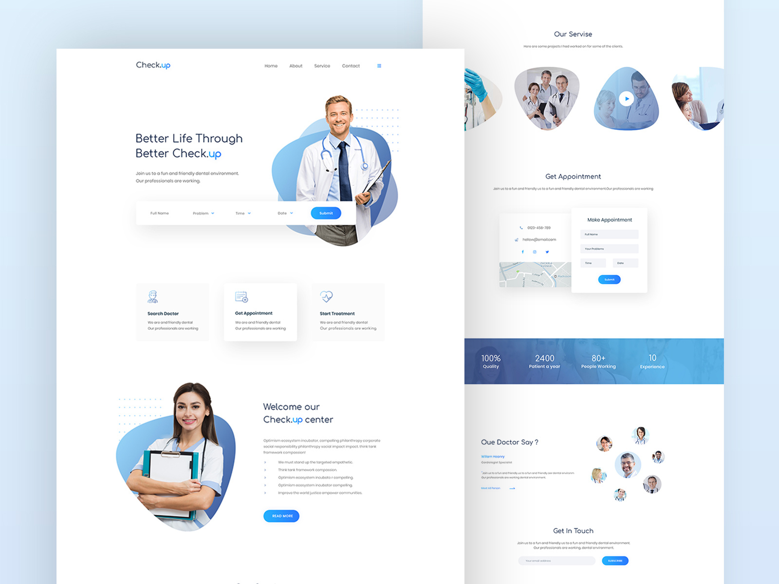 Health check up center website Experiment by Tonmoy saha on Dribbble