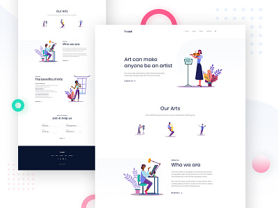 Simple art organization web landind page app design homepage illustration illustration art illustration digital interface landing page ramotion ui user experience user interface ux ux ui vector web web design agency web design company web designer website