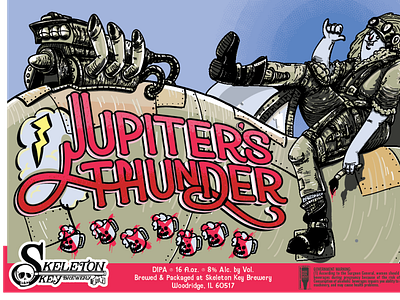 Jupiter's Thunder - DIPA beer beer art beer label brewery can art illustration