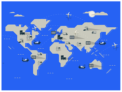 New Shipments Map activity cargo custom freight illustration infographic map marketplace ui vector world