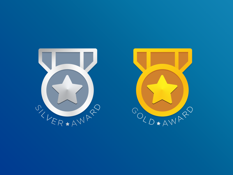 Silver & Gold Badge top app web illustration ui award gold silver badge