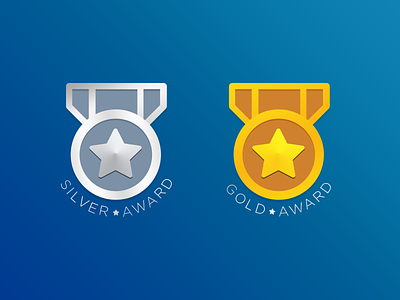 Silver & Gold Badge app award badge gold illustration silver top ui web