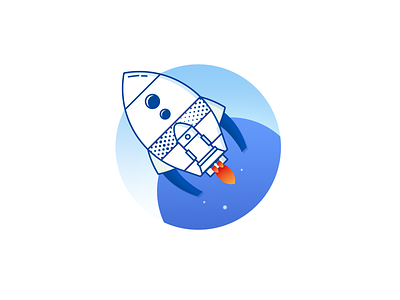 Nest-Rocket Launching app clean cosmos illustration onboard planet rocket space web