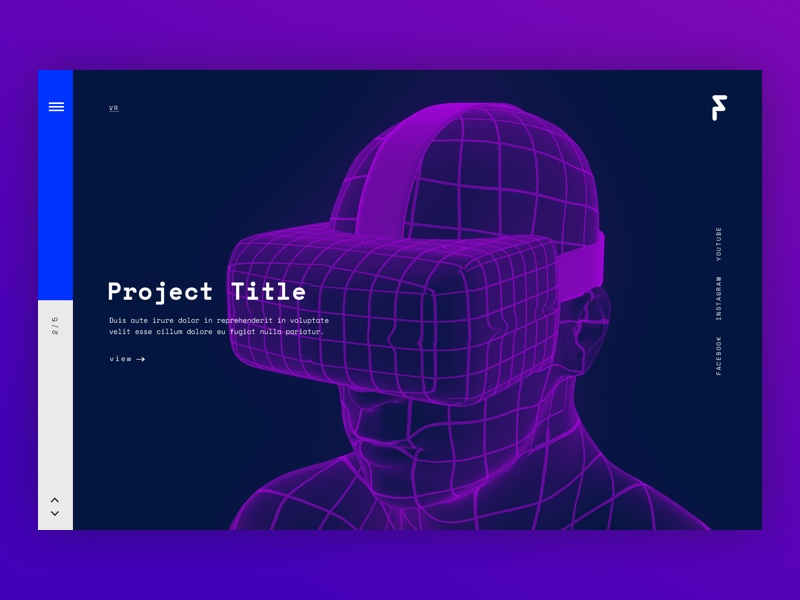 Fluid Landing layout website vivid vr tech minimal tiles grid web landing