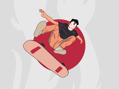 Skateboarding animation art design flat illustration illustrator logo minimal vector website