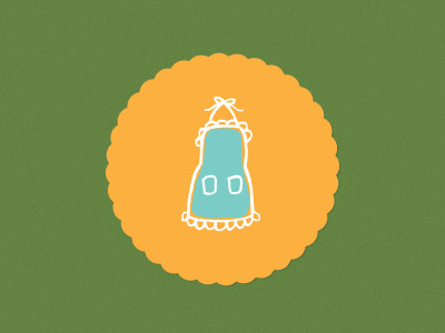Apron apron badge blue circle drawing green illustration logo orange scallop