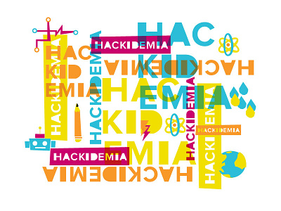 Hackidemia customized illustration school type