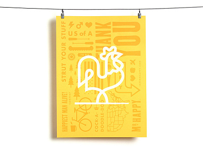 Señor Happy illustration penis pills pills print rooster