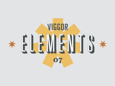 Viggor Elements 07 badge blue elements orange title viggor yellow