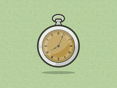 Pocket Watch clock flat illustrator pocket watch