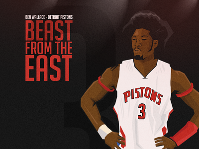 Ben Wallace basketball benwallace illustration nba simple vector