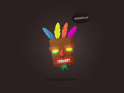 Oogah bandicoot crash fanart game mask oogaboogah playstation tiki