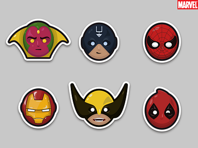 Marvel Sticker Set by keevisual on Dribbble