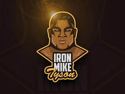 Young Mike Tyson boxer boxing emblem face iron mike legend logo mike tyson