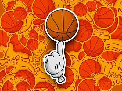 Ballerhand Number 2 ball basketball comic hand illustration