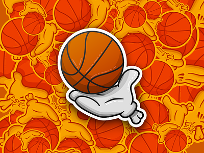 Ballerhand Number 3 ball basketball comic hand illustration layup
