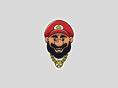 Bearded Plumber illustraton mario shirtdesign sticker super mario