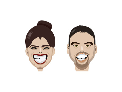 Workmates charicature face friendly fun illustration mouth