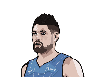 Nikola Vučević basektball illustration nba nikola orlando magics vooch