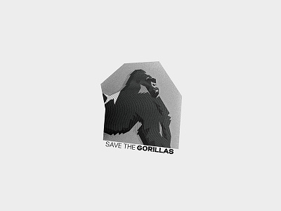 Save The Gorillas animal ape emblem gorilla logo