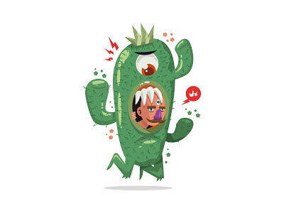Cactus Trapped Man cactus illustration krono krono illu