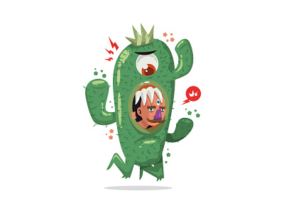 Cactus Trapped Man