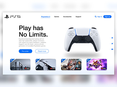 PS5 Website Design