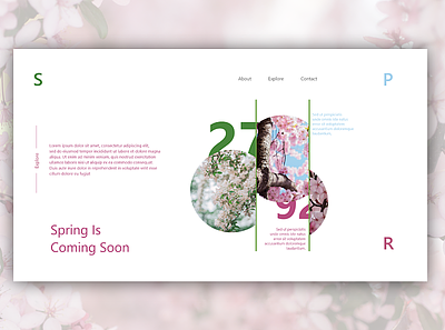 spring art blue clean clear cloud coming soon template comingsoon design flowers graphics green illustration landing page pink sky template tree ui ux web