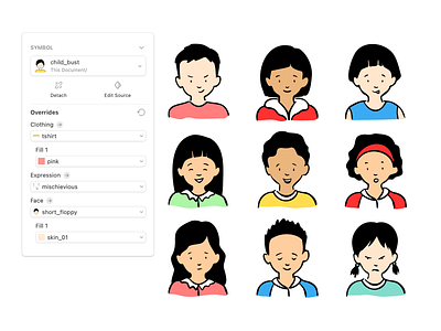 Kids avatar library avatar illustration illustration system vector