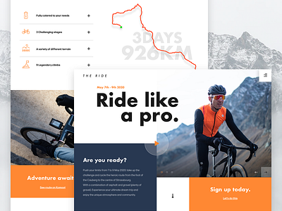 The Ride | Concept Design bicycle landing page sketchapp ui ux web webdesign