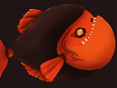 piraña colors fish illustration piraña
