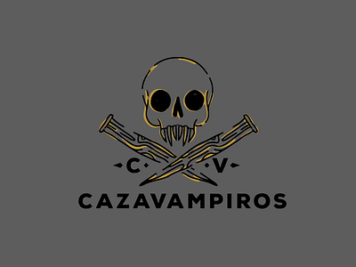 CAZAVAMPIROS identity logo logodesign skull vampire vampireslayer