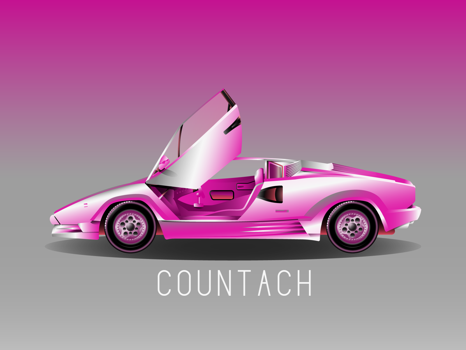 lamborghini countach pink