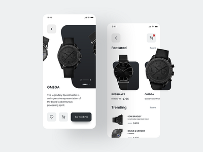 Watch E-Commerce UI Concept android android app black dailyui ecommerce grey ios mobile app ux watch
