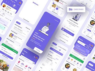 Makase - Mobile App UI/UX Case Study android app case casestudy figma food health ios mobile purple studying ui ux