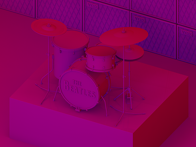 Ringo’s drums 3d beatles c4d design drummer drums music