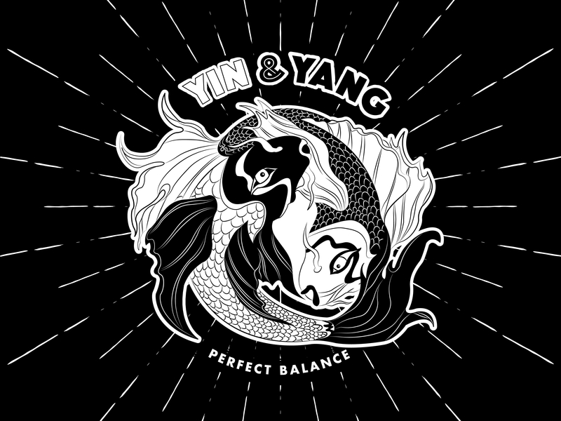 Coy Fish Yin And Yang Illustration By Chris Zahos Dribbble Dribbble