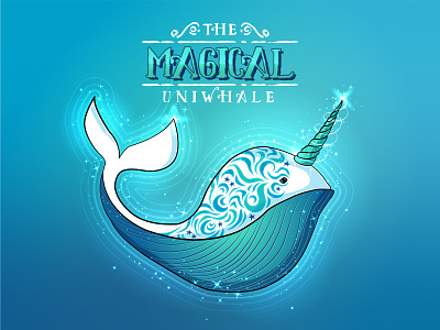 The Magical Uniwhale - Deep Sea Concept adobe illustrator adobedesign austin texas branding character concept character illustration daily doodle design digital illustration graphic design graphic design studio hand crafted hand sketch illustration illustrator sea creature sea creatures typography vector whale